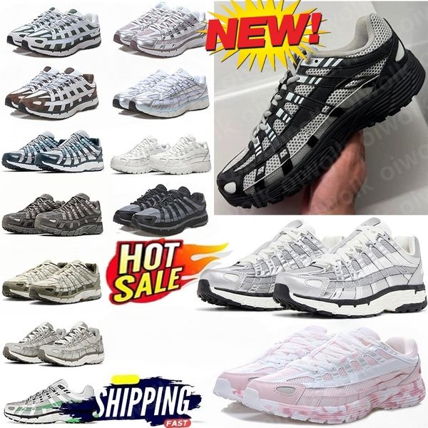 Y2K Retro Fashion Style Running Shoes P6000 Men Women Sneakers Triple White Black Muslin Cool Grey Pink Smoke Metallic Silver Racer Blue Sport Trainers 36-45