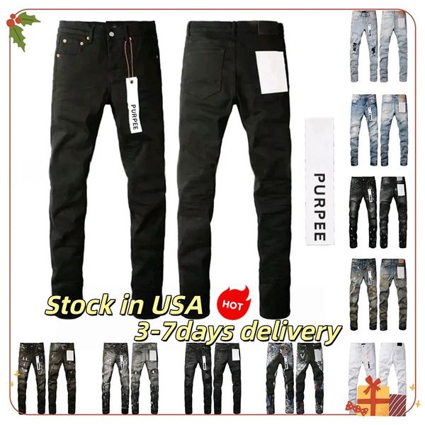 Designer purples Jean For Mens jeans letters Designer Pants Denim Trousers Mens purples brands jeans High Quality Straight Retro Ripped Biker Motorcycle Jean