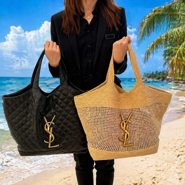 Icera Maxi Beach Bag Tote Bag Straw bag Designer Bag Luxury Bag Large Capacity Summer Vacation Tote Bag Women's Fashion Classic Straw Shopping Bag Knitting Fashion Bag