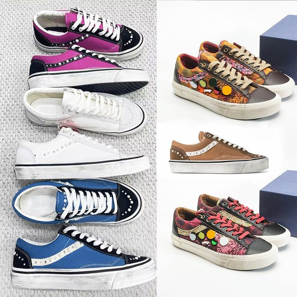 Luxury Pearlized Canvas Shoes New Sneakers For Men Women Pearl Trainers Vintage Sports Casual Shoes Lace-Up Walking Shoe 1083