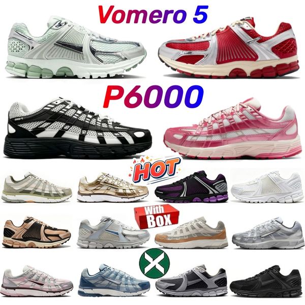 With box vomero 5 metallic gold designer shoes p6000 mens shoes running shoes womens photon velvet brown yellow ochre anthracite black sesame sneakers trainers