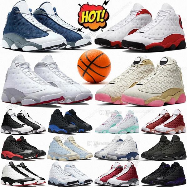 With Box 13 Mens Basketball Shoes 13s Chicago 2026 Red Black Cat Flint Playoffs Wheat Court Purple Hyper Royal Laney Gym Red Sports Sneaker Trainers 36-47