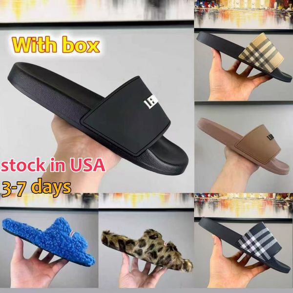 Fashion slipper sliders Paris slides sandals slippers for men women Hot Designer unisex Pool beach flip flops With box Size 35-46