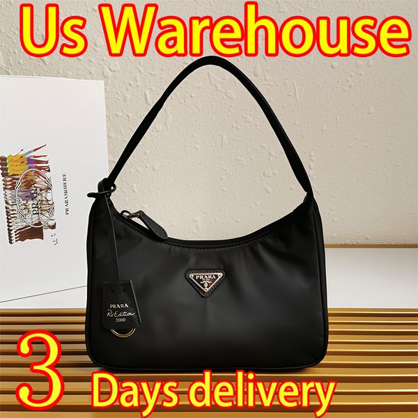 Designer Bag Luxury Prarawomens Bag Shoulder Bag Handbags Re-edition Nylon Bag Underarm Bag Black Crossbody Bag Women's Handheld Bag High Quality Fashion Zipper Bag