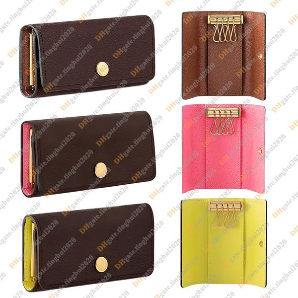 Unisex Fashion Casual Designer Luxury 4 Key Holder Keychain Keyring Key Pouch Coin Purse Credit Card Holder TOP Mirror Quality M69517 M25906 M25708 Pouch Purse