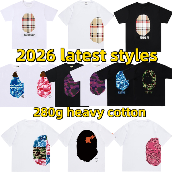 2026 10S shirt Designer Mens T-Shirts Side Double Sided Camouflage Shark Tshirts Graphic Cashew Lightning Cotton Shirts