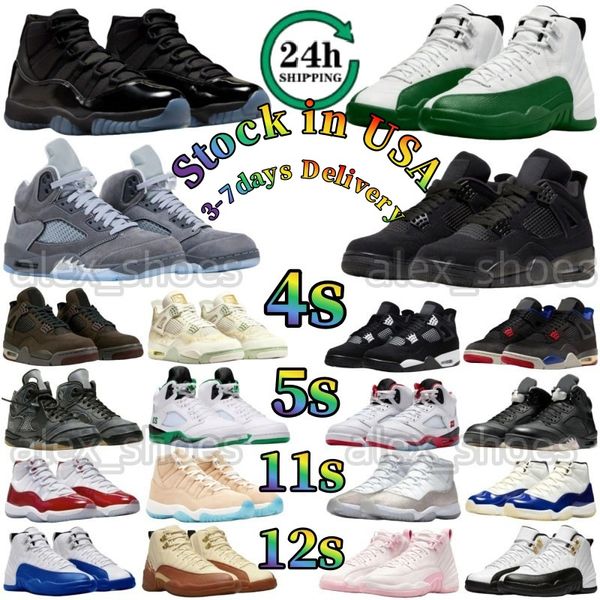 USA Men Basketball Shoes 3s 4s 5s 11s 12s Black Cat Bucks UNC White Thunder Cement Cardinal Red Gamma Cherry Fire Bred University Blue Mens Womens Trainers Sneakers