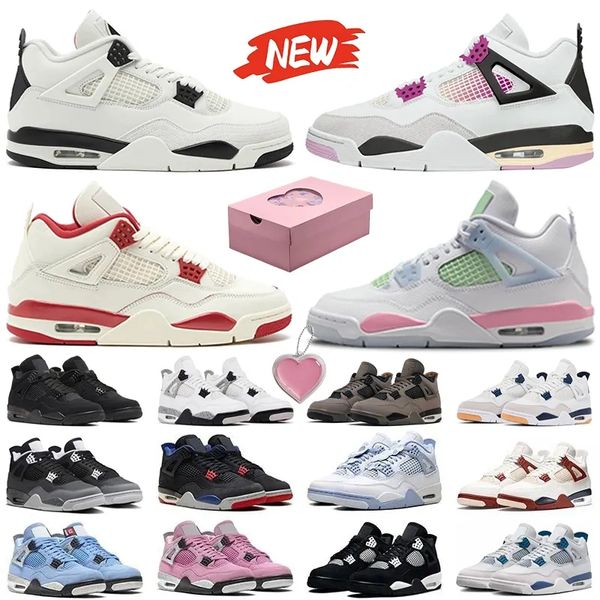 With Box 4 4s Basketball Shoes Flight Club Sierra Red Valentine's Day Black Cat Comic Cave Stone White Cement Navy Deep Green Fear Cozy Girl Men Women trainers Sneakers