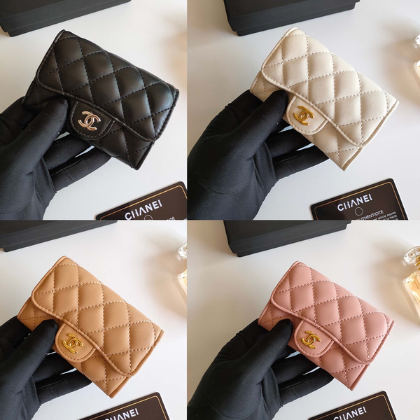 Designer Wallet Classic Flap Wallet Designer Woman Luxury Quilted Caviar Calfskin Leather Signature CC Gold Tone Hardware Card Holder Coin Purse for Women Wallet