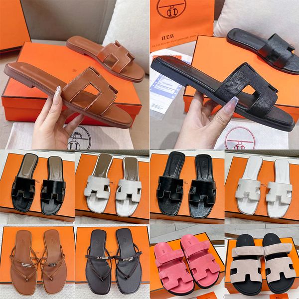 Chypre Slippers Women Classic H-Strap Leather Slide Slippers Flat Open Toe Slip On Mules Summer Casual Walking Beach Sandals Elegant Daily Multi hermesmen sandals