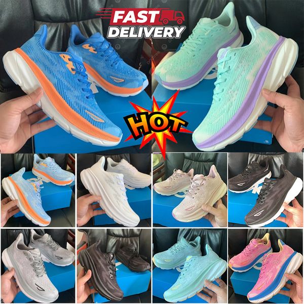 designer shoes Bondi 8 Clifton 9 running sneakers for women men triple black white pink orange blue grey purple mens womens outdoor sports trainers 36-45