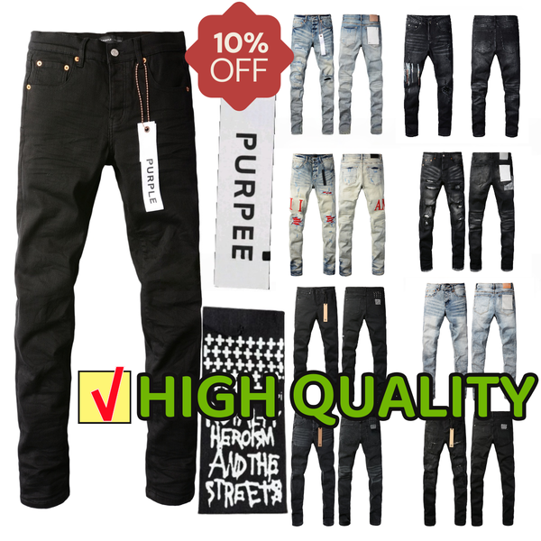 mens designer purples jeans men black pencil KSUBI skinny amiri jeans pants hole cotton print hip hop streetwear pants casual streetwear designers joggers Jeans