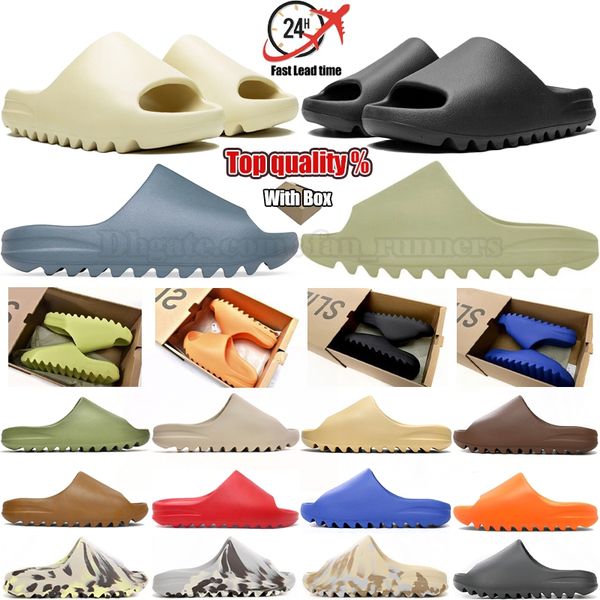 Local warehouse Designer Slides Slippers Women Men Slider Clogs Sandals Rubber Slide Onyx Slate marine Salt Pure Bone Sand Sandalias Runner Sliders Beach Shoes 36-48