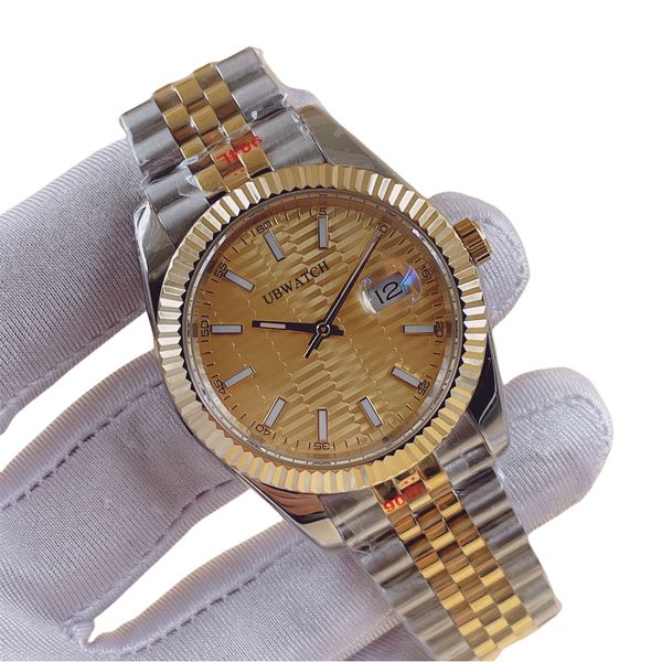 41MM Golden Yellow Delicate Texture Mens Wristwatches Super U1 Upgraded Automatic Mechanical Sapphire Watch Stylish Grand Watches