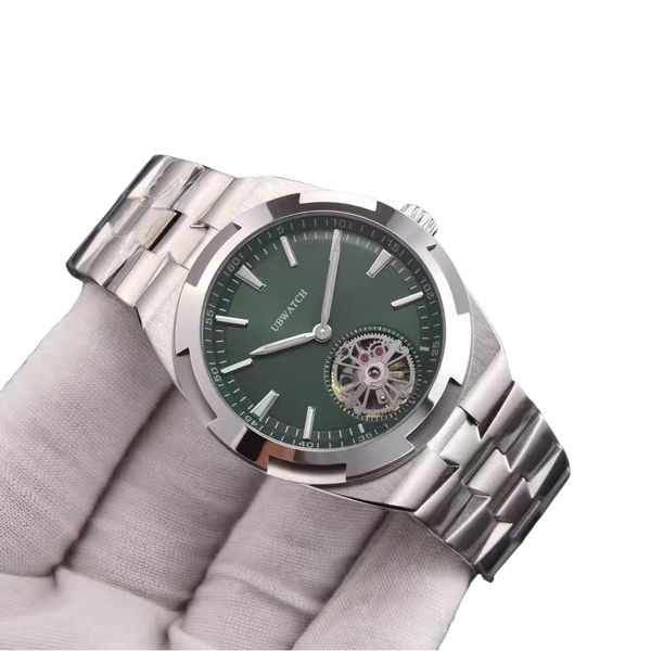 V1 Quick Release Strap Automatic Delicate Tourbillon Mens Watches 40MM Hardlex Simple Hands Wristwatches