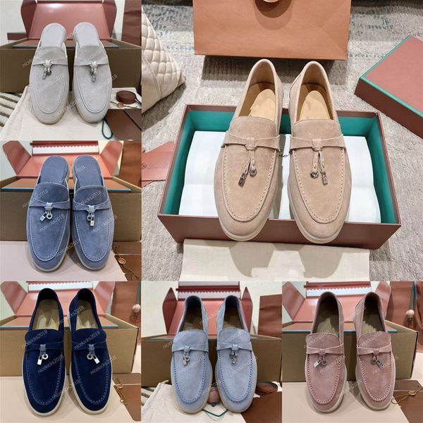 Mens Womens Slippers Designer Loafers Luxury Designs Slipper Slip On Mules Sandals Men Soft Suede Top Quality Slides Scuffs Scarpette da donna Pantoufles Size35-46