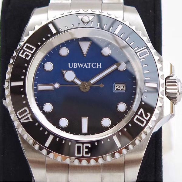 ST9 U1 Watch Stanless Steel Deep Men Ceramic Bezel Black Dial Glide Lock Clasp Automatic Business Casual mens Watches