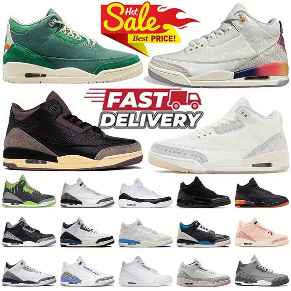 sport 3 designer sneakers AMM bicoastal J Balvin sunset white cement reimagined craft ivory unc for mens womens OG 3s basketball shoes platform trainers US13 EU47