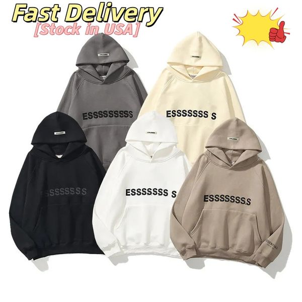 Es Letter Pure Cotton Designer hoodie men hoodies Tops Hip Hop Street Sport Casual sweater mens hoody tracksuit clothes Sweatshirts streetwear Stock in USA