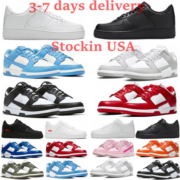 Designer Casual Shoe for 1 men women white black pink panda grey fog university blue active fuchsia gai womens mens trainers outdoor sports sneakers