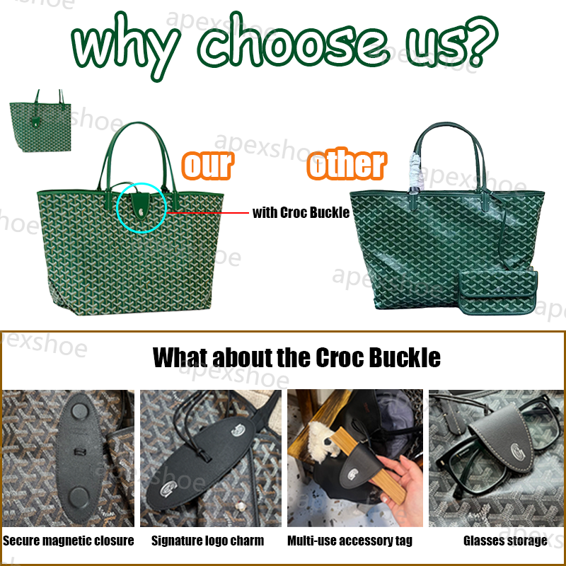 12A 1:1 tote bag with Croc Buckle right logo designer bag 2 size tote bag luxe makeup bag hobo bag fashion luxury bag G card holder mini bag coin pocket purse ID case city bag
