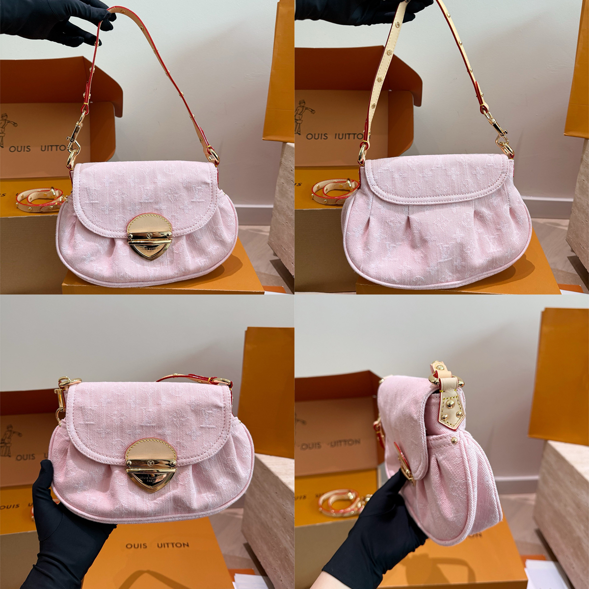 louis vuitons bag Pink denim bag designer bag Luxury Bag Chain Shoulder Bag Top Quality Women's handbag designer purse Gold Coin Bag Crossbody Bag Designer Bag pink bag