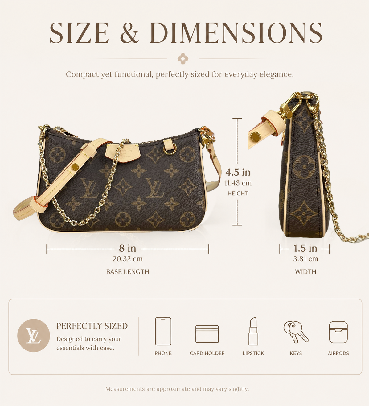 Luxury Bag Designer Bag Signature Purse Old Flower Shoulder Bag Chain Bag Multi-Function Pouch Leather Trim Adjustable Strap Handle Easy Purse for Women
