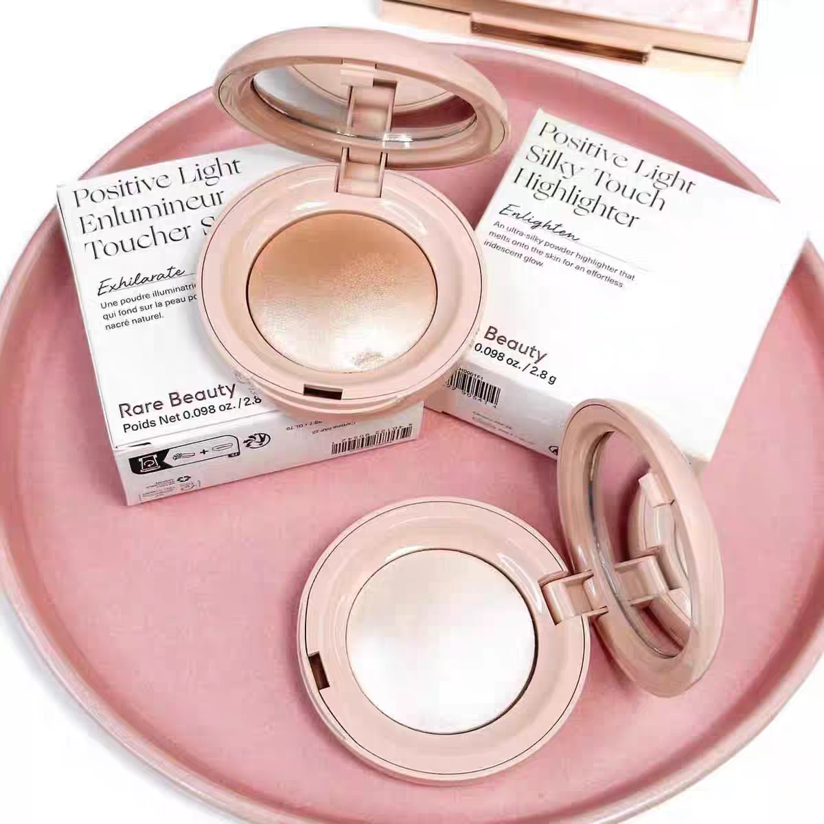 Makeup Highlighter Rare Beauty Powder Highlighters Enlighten 2.8g Positive Light Silky Touch Glow Bronzers Highlightering Face Cheek Cosmetics Good Quality
